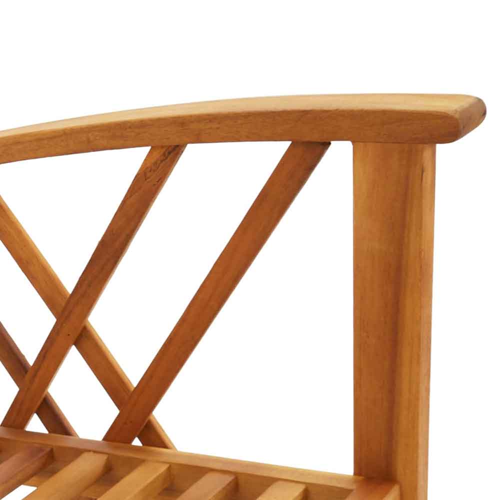 Yerivo Garden Acacia Wood Lounge Set with 4 Amrchairs in Brown