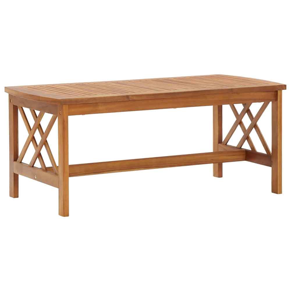 Yerivo Garden Acacia Wood Lounge Set with Coffee Table in Brown