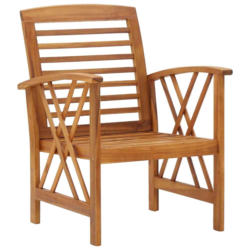 Yerivo Garden Acacia Wood Lounge Set with Coffee Table in Brown