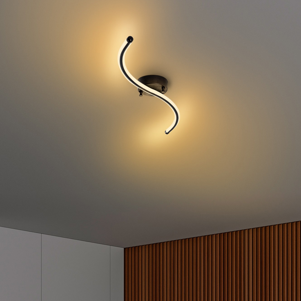 Yilan Metal Ceiling Light in Black