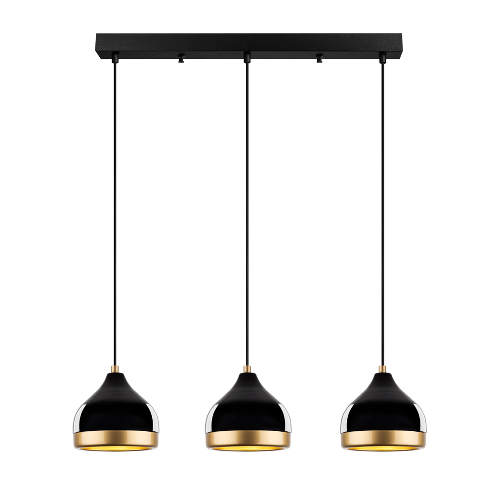 Yildo 3 Light Metal Ceiling Pendant Light in Black