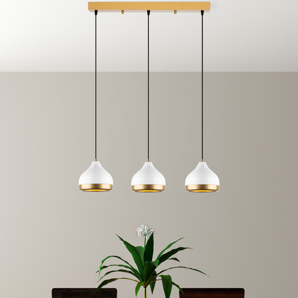 Yildo 3 Light Metal Ceiling Pendant Light in White