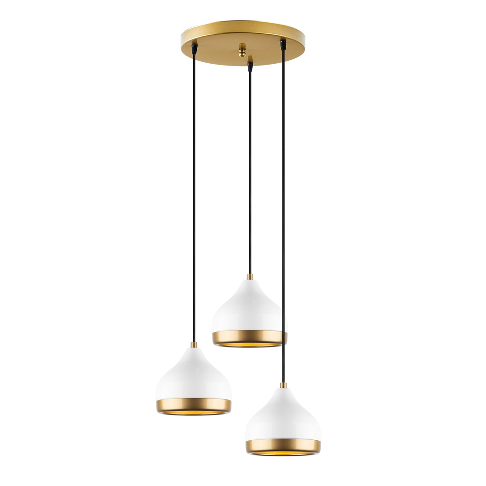 Yildo 3 Light Metal Drop Ceiling Pendant Light in White