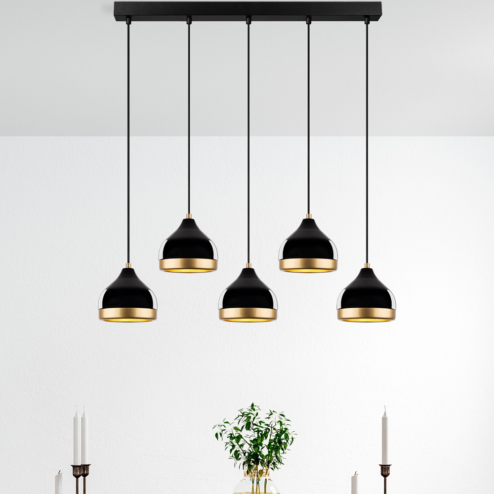 Yildo 5 Light Metal Ceiling Pendant Light in Black