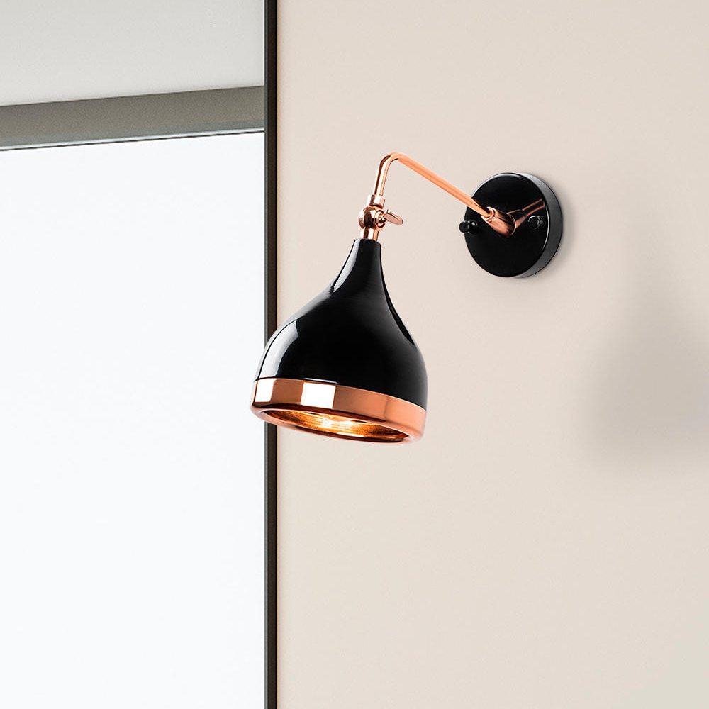 Yildo Metal Adjustable Wall Light in Black and Copper