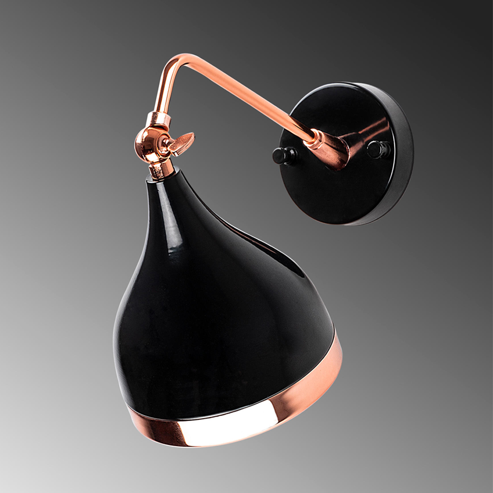 Yildo Metal Adjustable Wall Light in Black and Copper