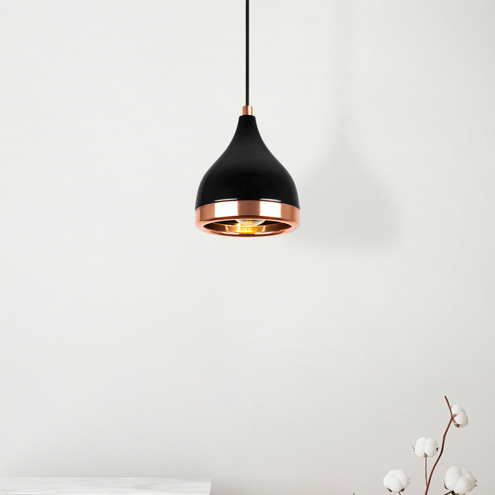 Yildo Metal Ceiling Pendant Light in Black and Copper