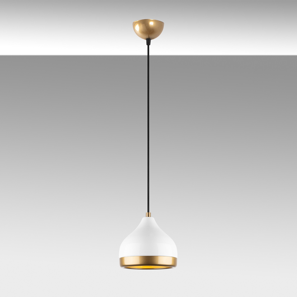 Yildo Metal Ceiling Pendant Light in White and Gold
