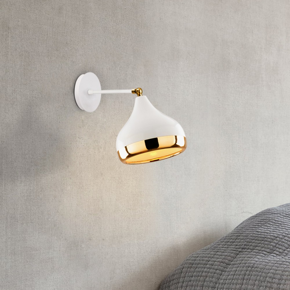 Yildo Metal Wall Light in White and Copper