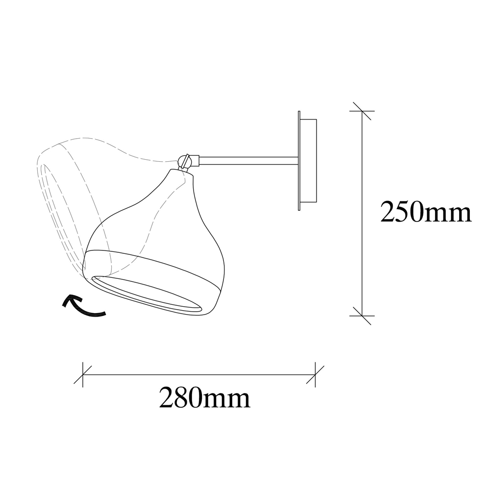 Yildo Metal Wall Light in White and Copper