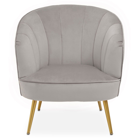 Photo of Yolinda upholstered velvet armchair in grey