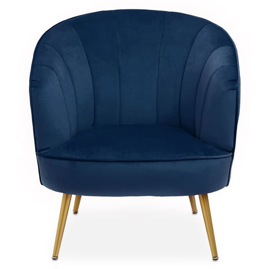 Yolinda Upholstered Velvet Armchair In Midnight Blue