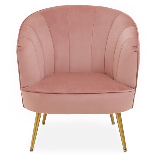Yolinda Upholstered Velvet Armchair In Pink_1