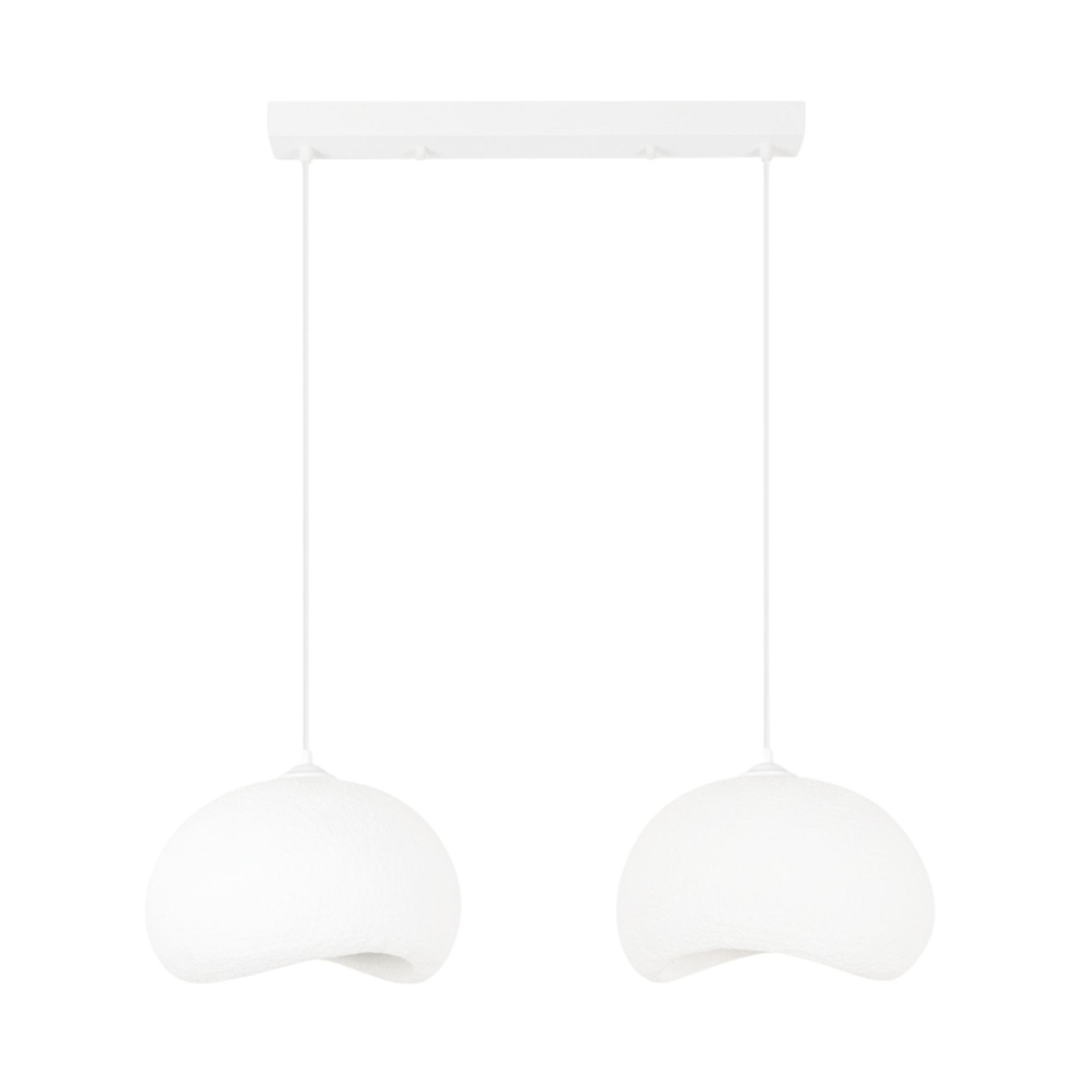 Yontu 2 Light Metal Ceiling Pendant Light in White