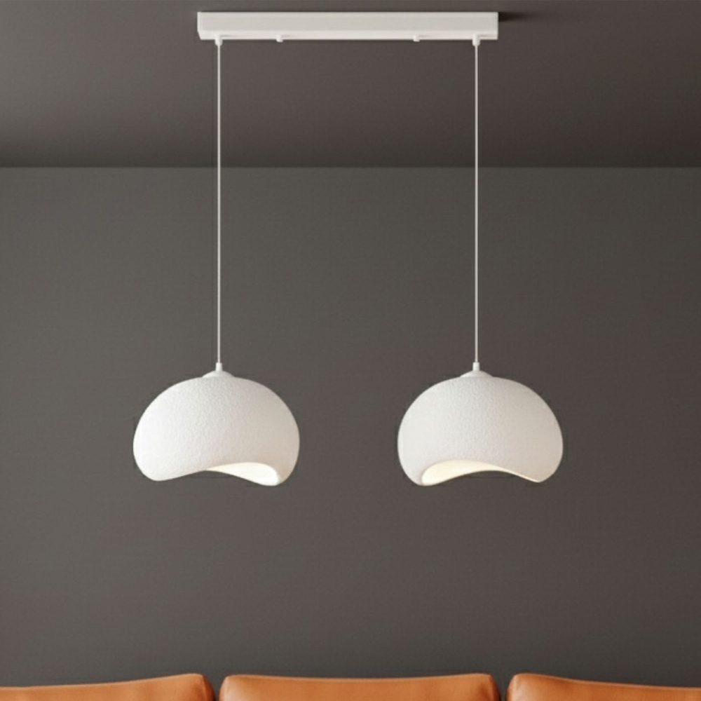Yontu 2 Light Metal Ceiling Pendant Light in White