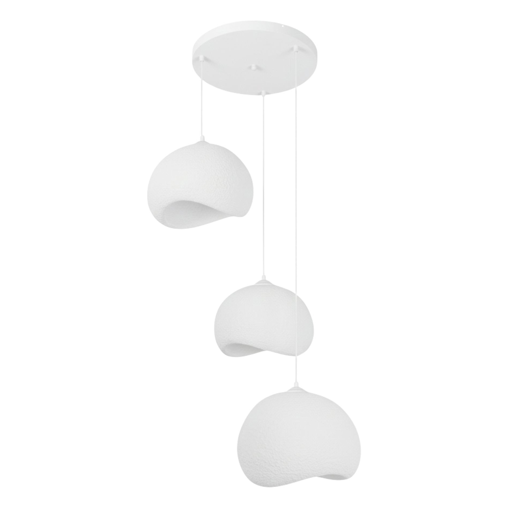 Yontu 2 Light Metal Drop Ceiling Pendant Light in White
