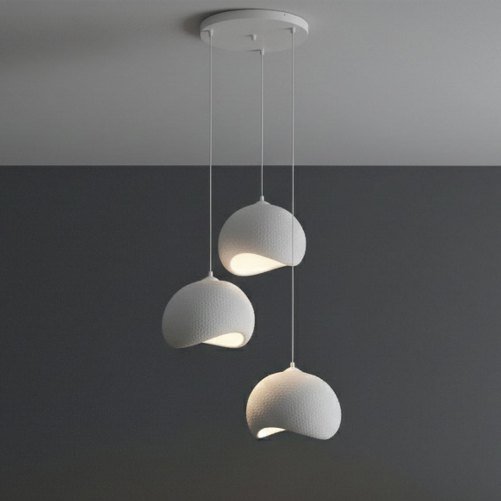 Yontu 2 Light Metal Drop Ceiling Pendant Light in White