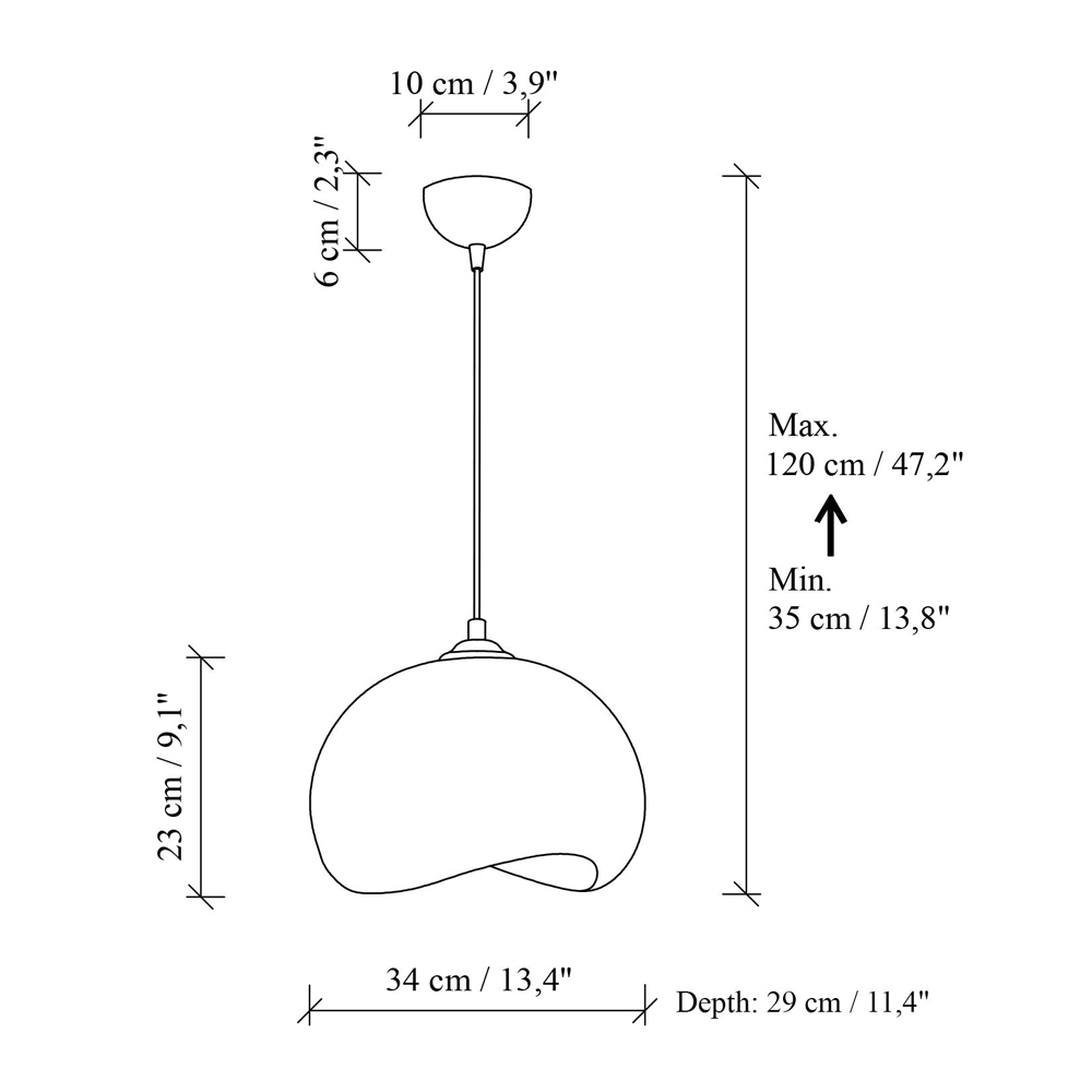 Yontu Metal Ceiling Pendant Light in White