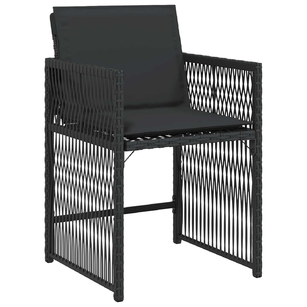 Yorex Garden Poly Rattan 80cm Dining Table with 4 Chairs in Black