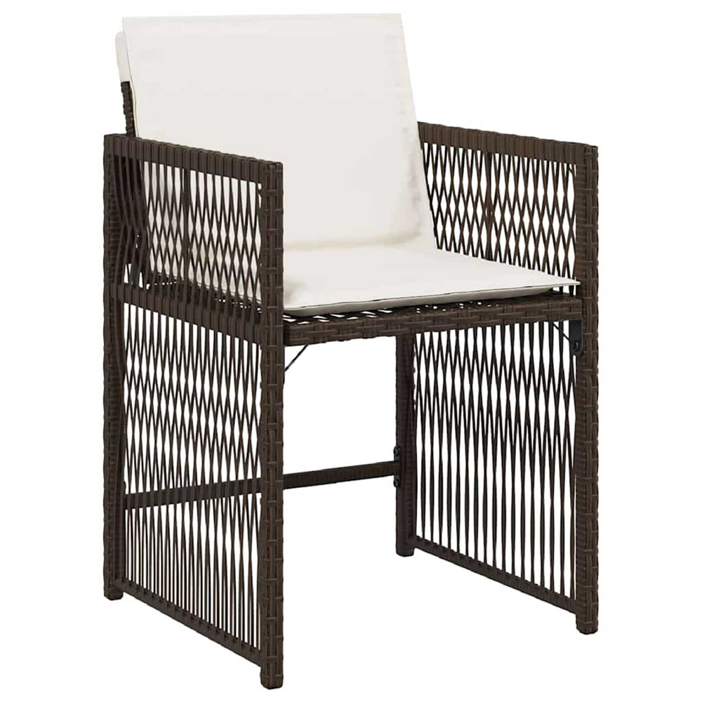 Yorex Garden Poly Rattan 80cm Dining Table with 4 Chairs in Brown
