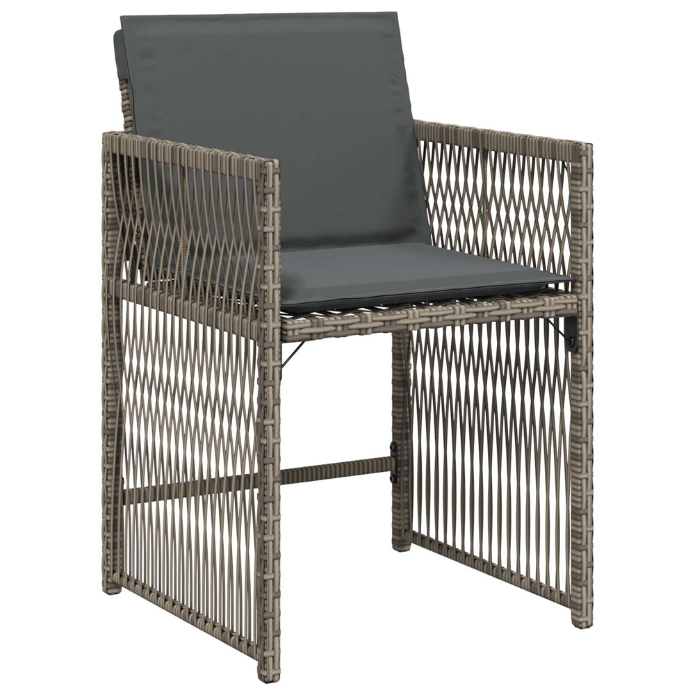 Yorex Garden Poly Rattan 80cm Dining Table with 4 Chairs in Grey