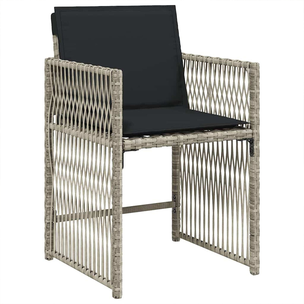 Yorex Garden Poly Rattan 80cm Dining Table with 4 Chairs in Light Grey