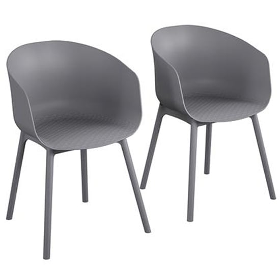 York Outdoor Charcoal Resin Dining Chairs In Pair