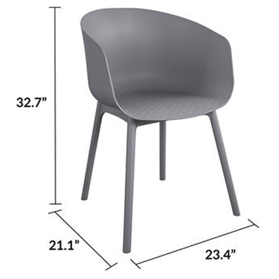 York Outdoor Charcoal Resin Dining Chairs In Pair