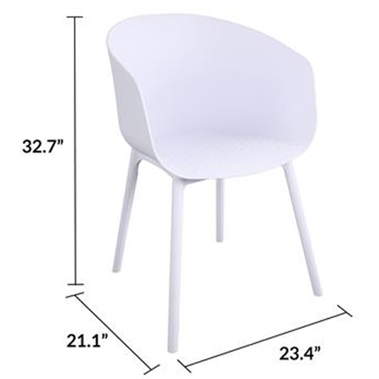 York Outdoor White Resin Dining Chairs In Pair