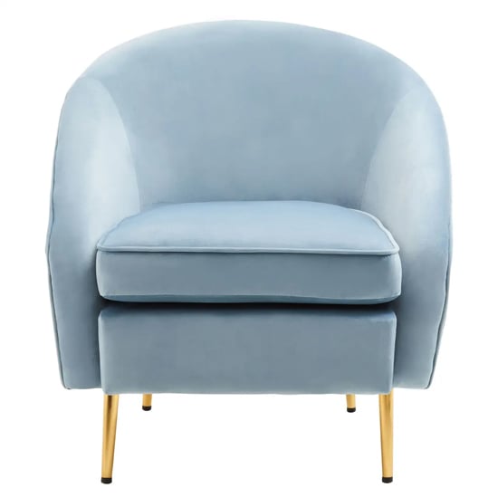 Product photograph of York Velvet Armchair In Aqua Blue With Gold Metallic Legs from Furniture in Fashion