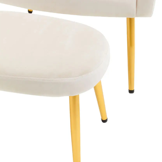 York Velvet Armchair Chair And Footstool In Dark Beige