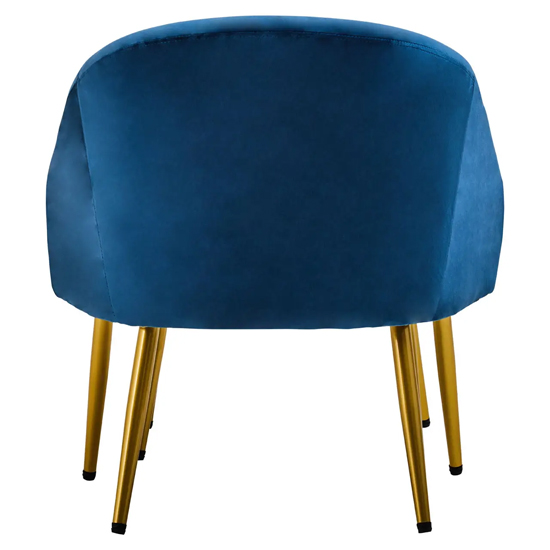York Velvet Armchair Chair And Footstool In Midnight Blue