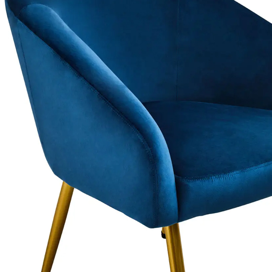 York Velvet Armchair Chair And Footstool In Midnight Blue