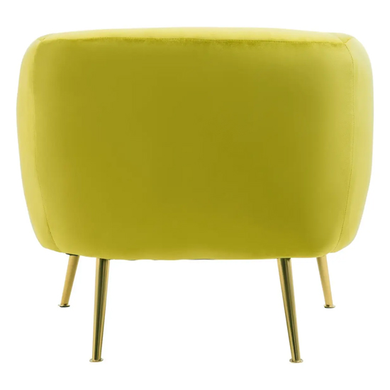 York Velvet Armchair In Olive With Gold Metal Legs