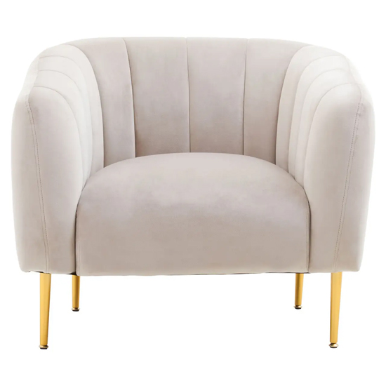 Product photograph of York Velvet Armchair In Silver Grey With Gold Metal Legs from Furniture in Fashion