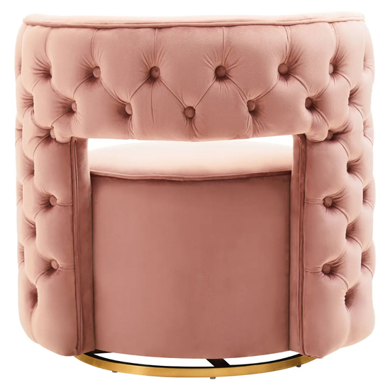 York Velvet Swivel Bedroom Chair In Pink