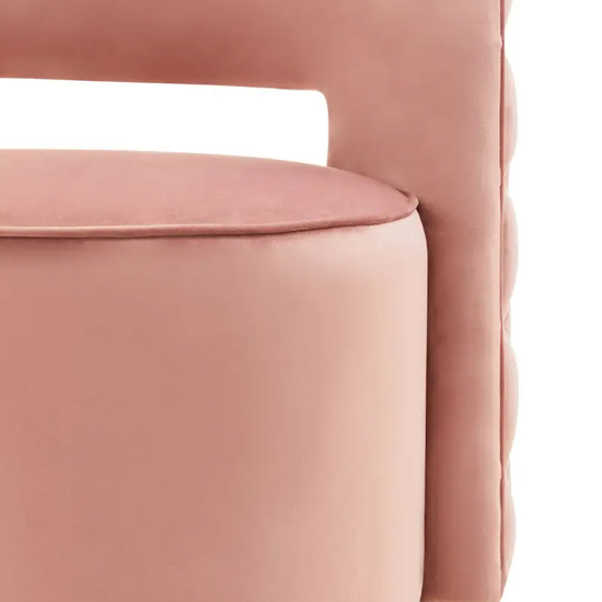 York Velvet Swivel Bedroom Chair In Pink