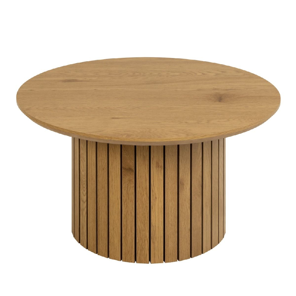 York Wooden Coffee Table Round In Oak