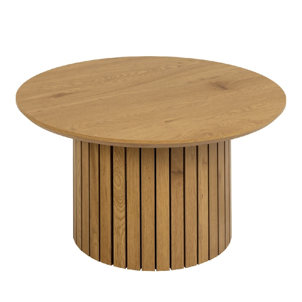 York Wooden Coffee Table Round In Oak