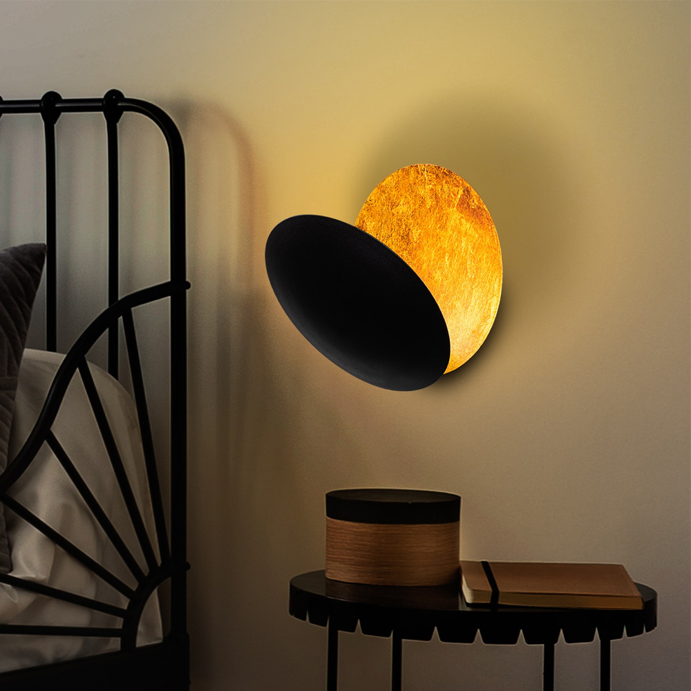 Yosma Metal Wall Light in Black and Copper