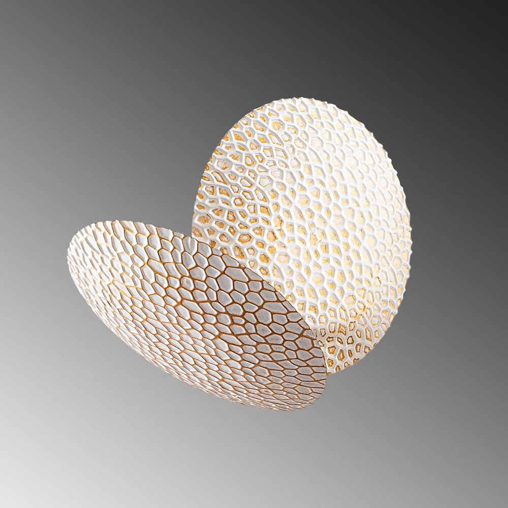 Yosma Metal Wall Light in White and Gold