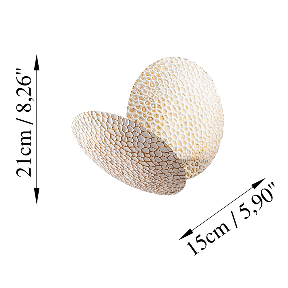 Yosma Metal Wall Light in White and Gold