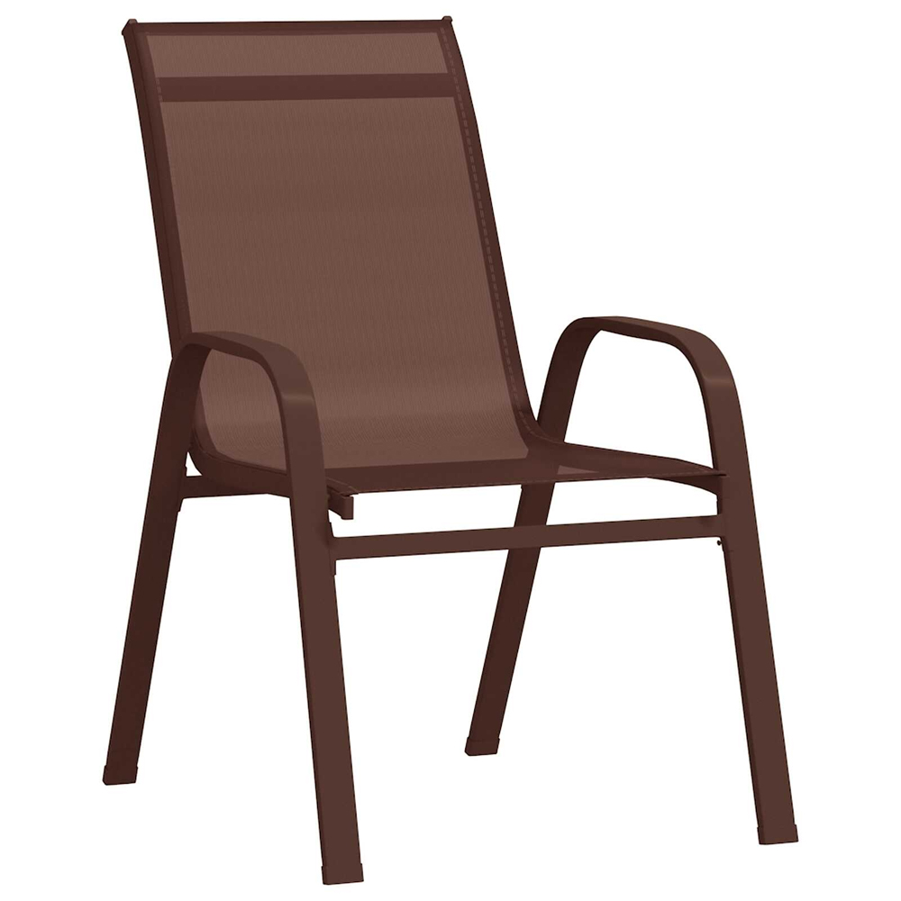 Yovira Garden Metal Dining Table with 2 Chairs in Brown and Black
