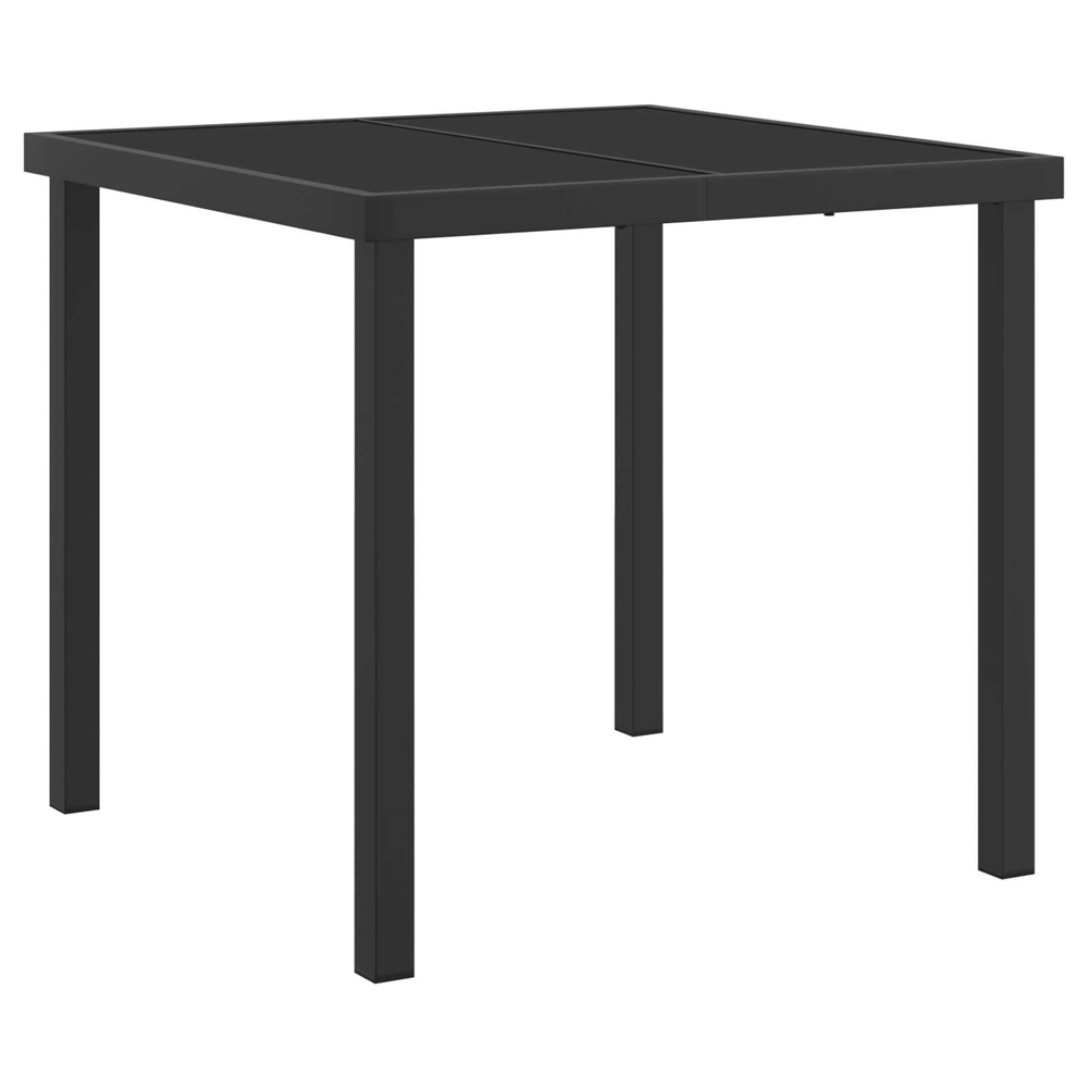 Yovira Garden Metal Dining Table with 4 Chairs in Grey and Black