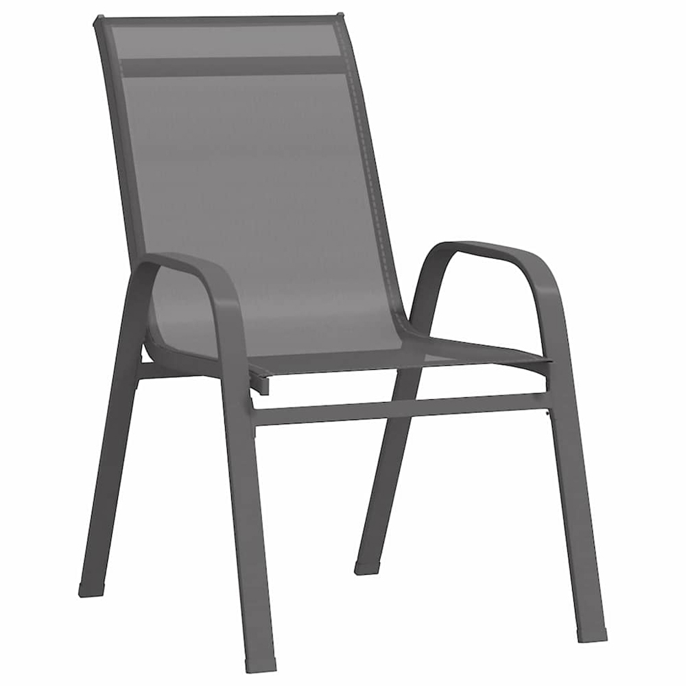 Yovira Garden Metal Dining Table with 4 Chairs in Grey and Black