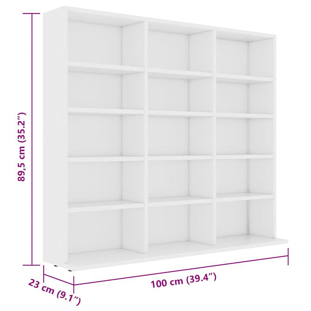 Ypsilanti Wooden Bookcase With 15 Shelves - White