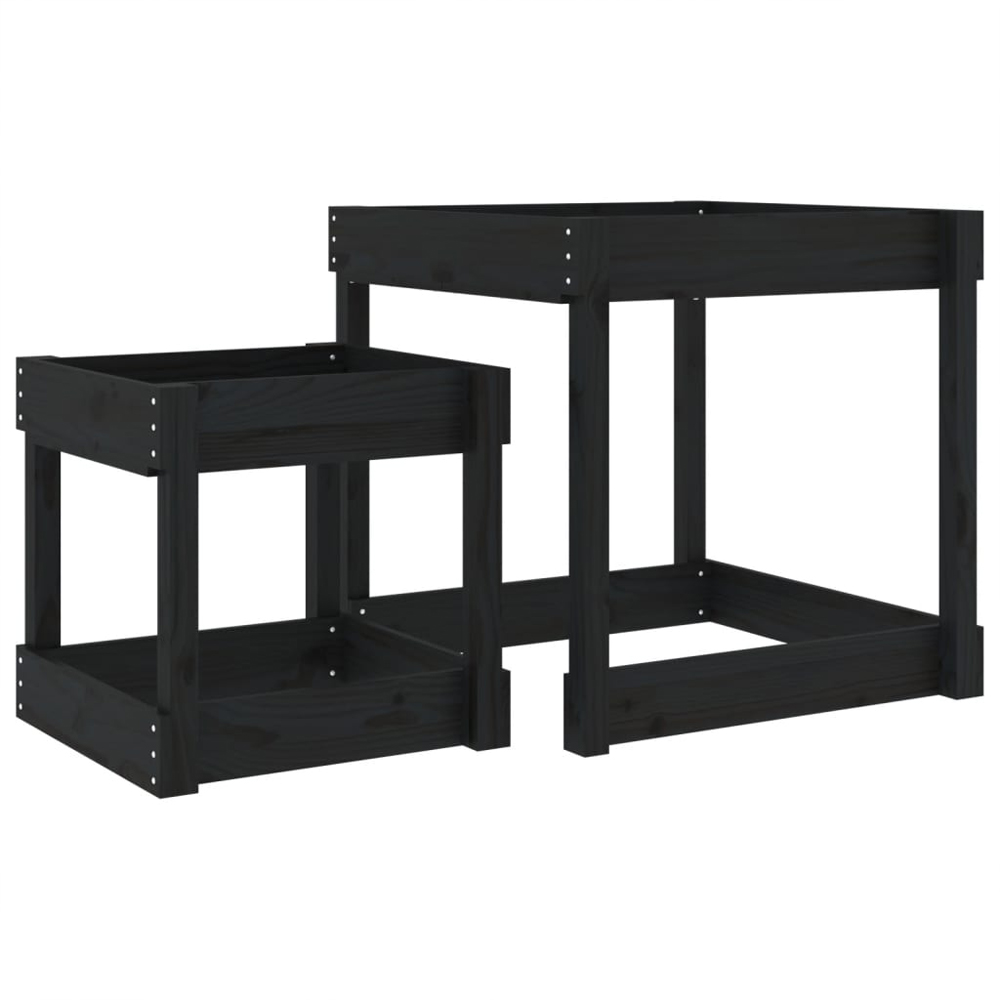 Ypsilanti Wooden Set Of 2 Sand Table In Black