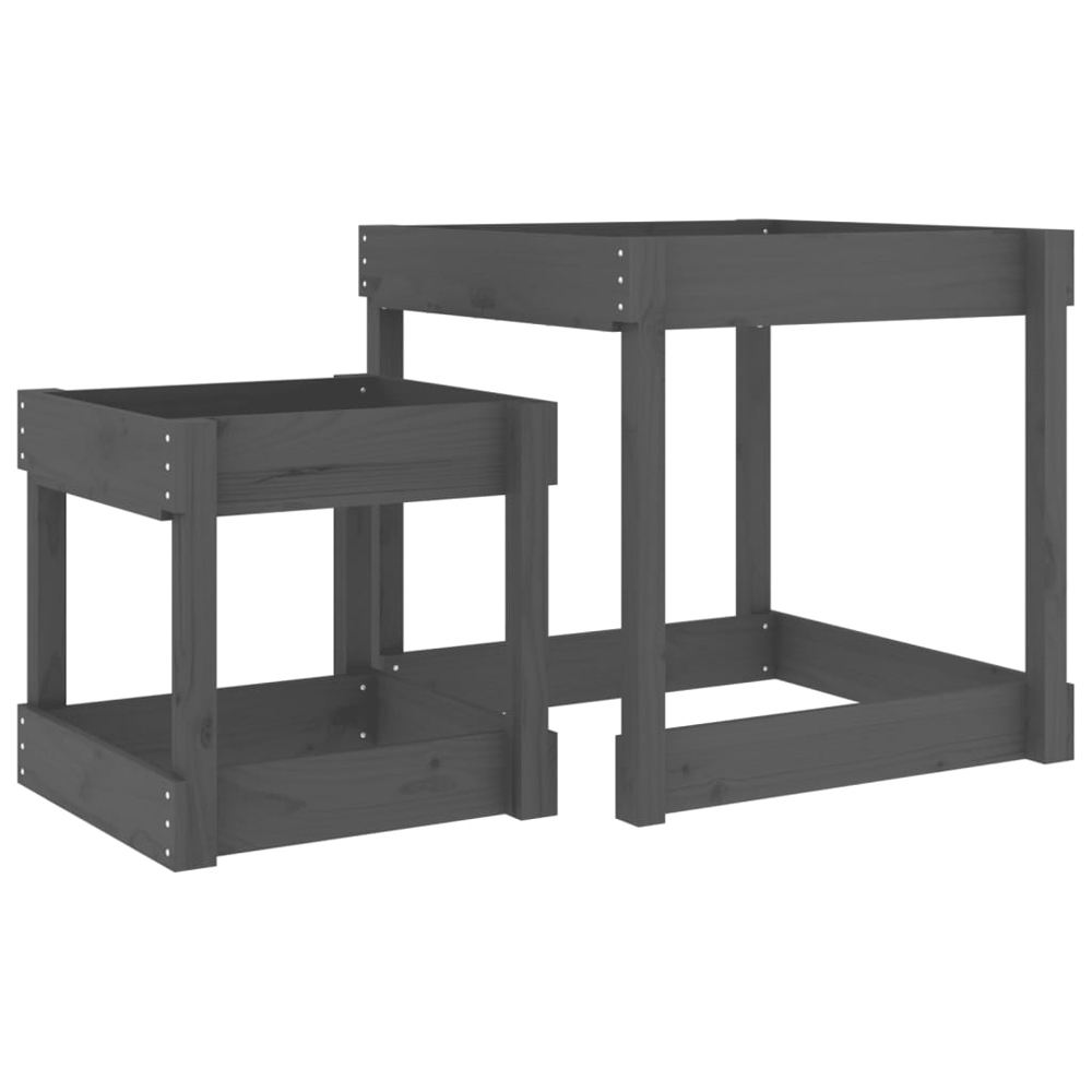 Ypsilanti Wooden Set Of 2 Sand Table In Grey