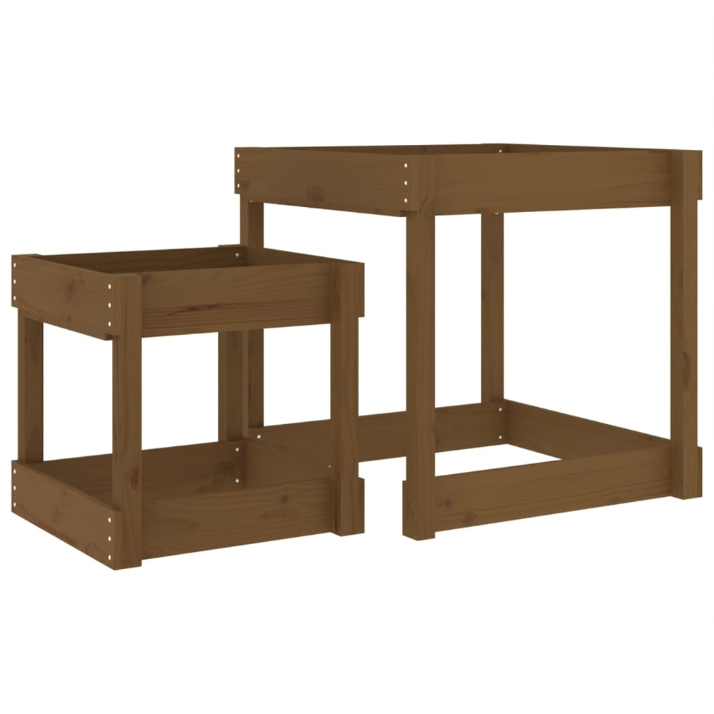 Ypsilanti Wooden Set Of 2 Sand Table In Honey Brown