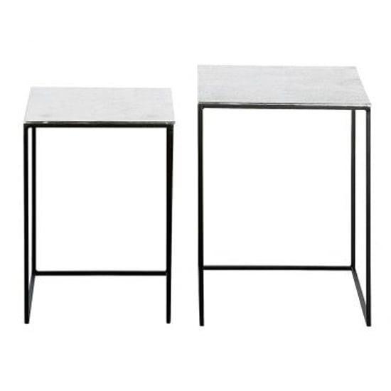 Yreka Square Set Of 2 Nesting Tables In Silver With Metal Frame_2